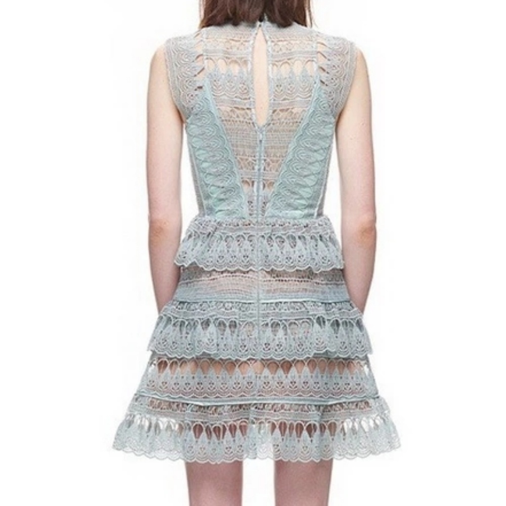 Blue mesh dress - Unique - Size Large